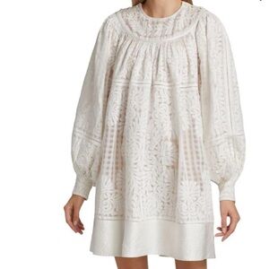 ULLA JOHNSON bianca mini dress in dove white Sz 8